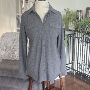 Eddie Bauer Heather Gray Button Down Shirt